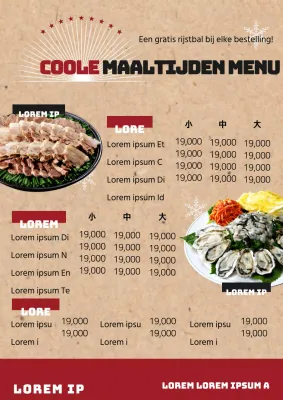 Hotpot restaurant menu