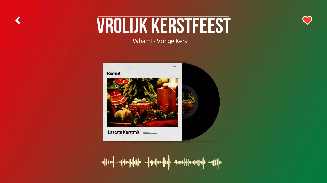 Een verzameling kerstliedjes met een rood en groen kerstthema