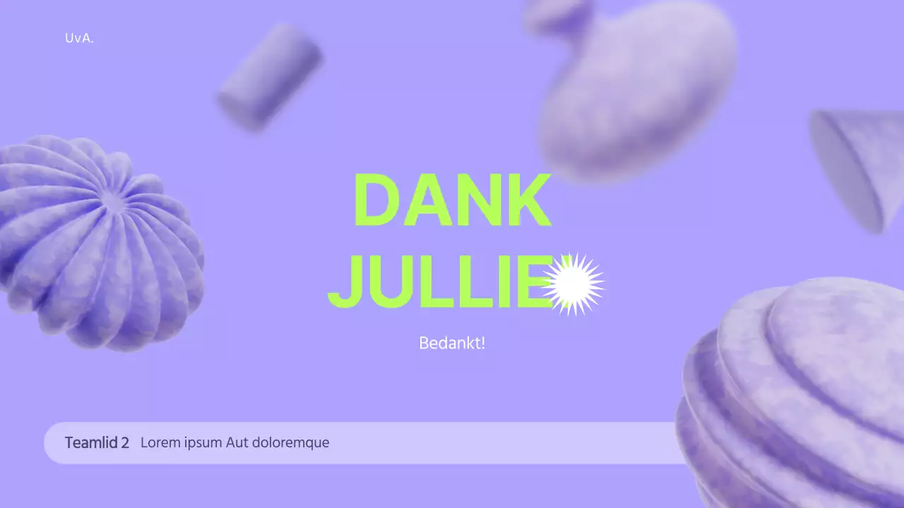 Gebruik 3D-elementen op een mauve achtergrond om een gevoel van ruimte te creëren om de reclamestrategie te informeren