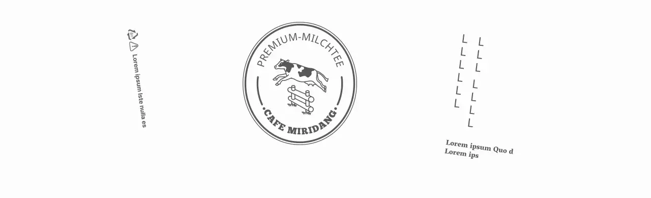 Vintage milk ranch Milchtee-Logo in hellblau