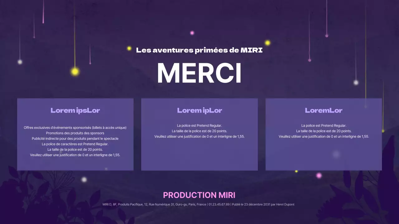 Proposition musicale créative sur fond violet avec embellissement d'étoiles