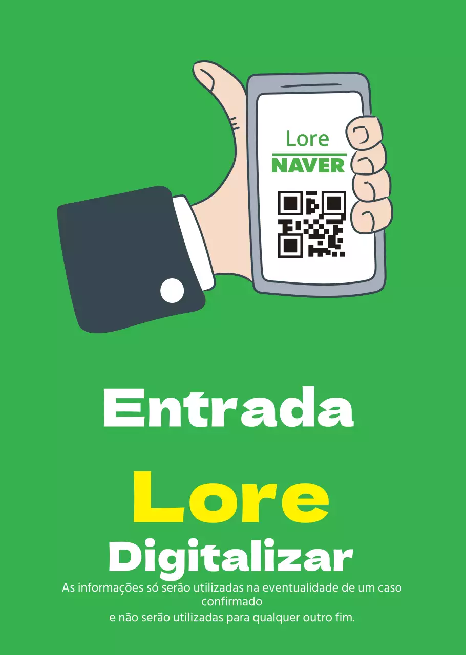 Ilustração à mão QR Code Corona Listing Transparent Poster