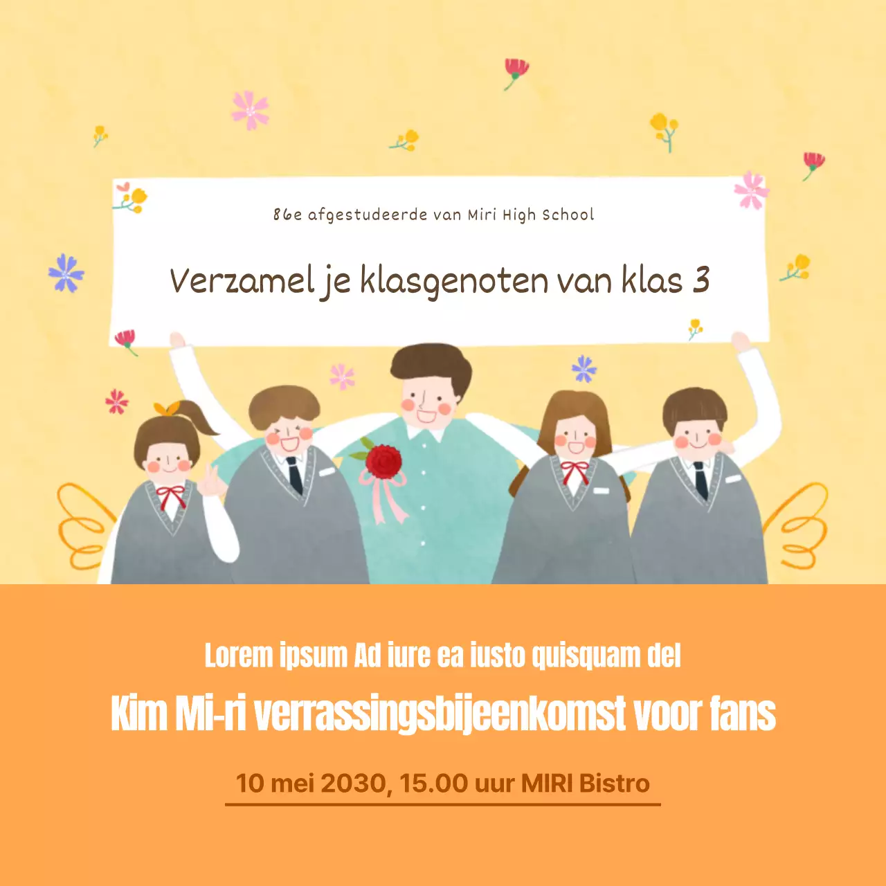 Teachers' Day concept reünie inhoud in gele tinten