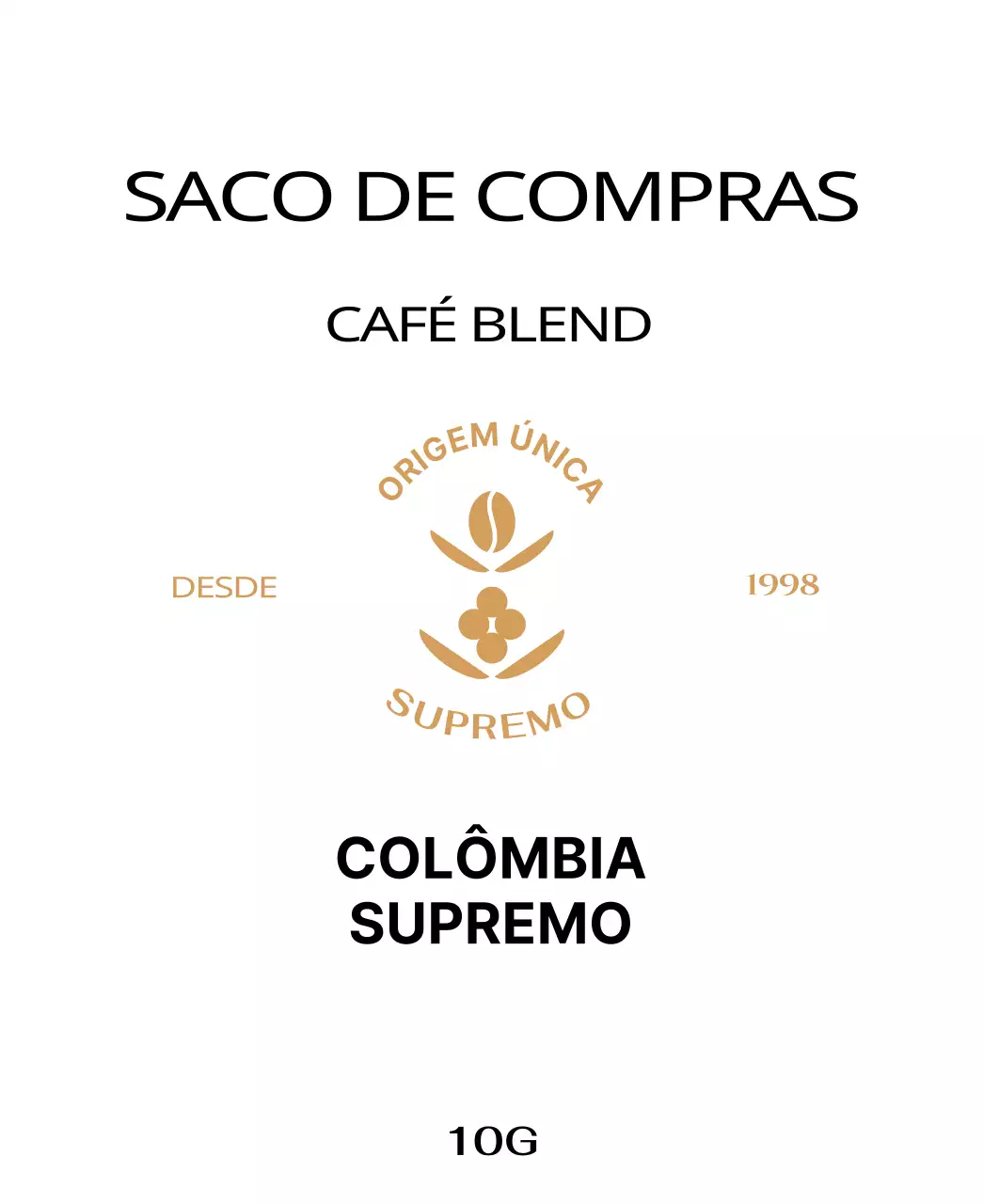 Bolsa com logótipo do café em bege