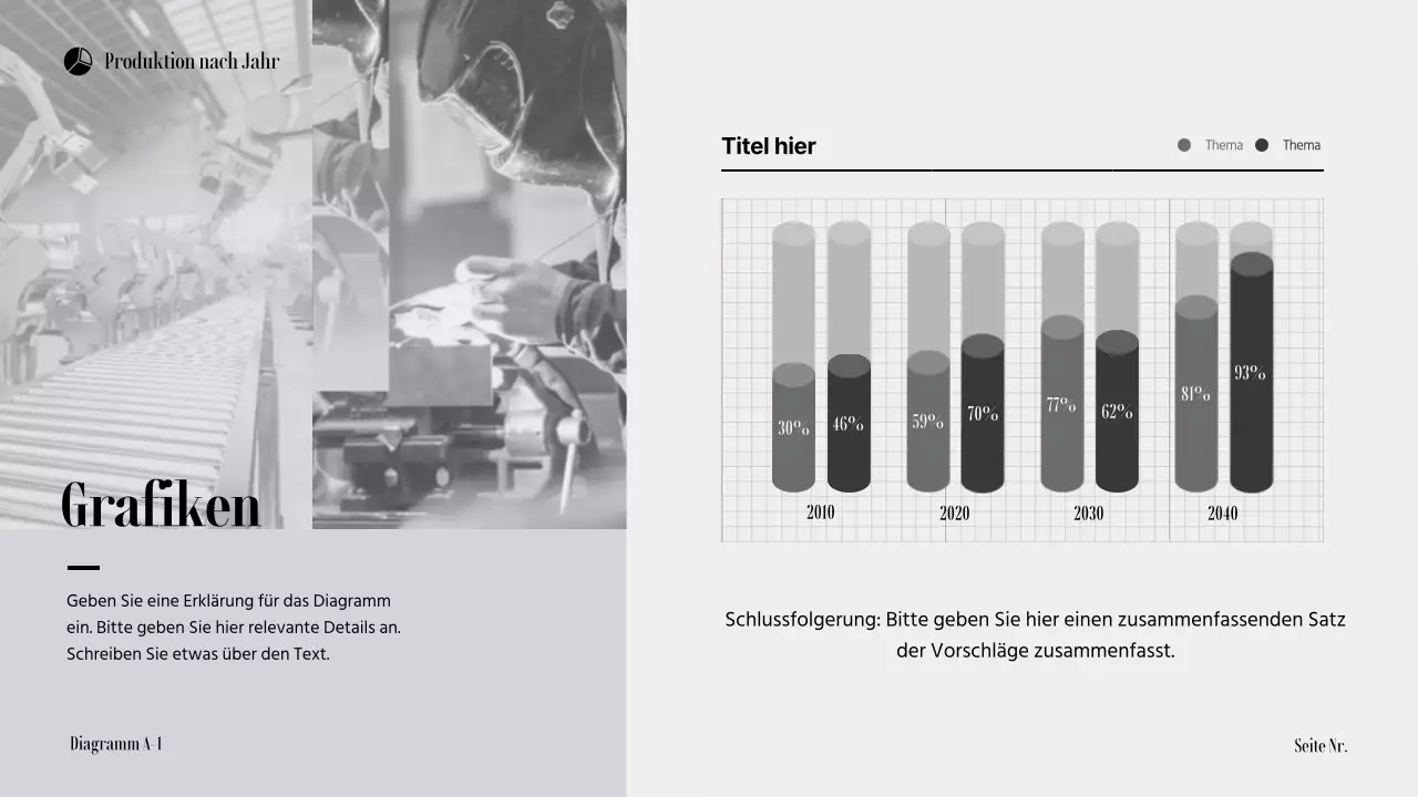 Einfache Jahresproduktion in schwarzem und grauem Monoton
