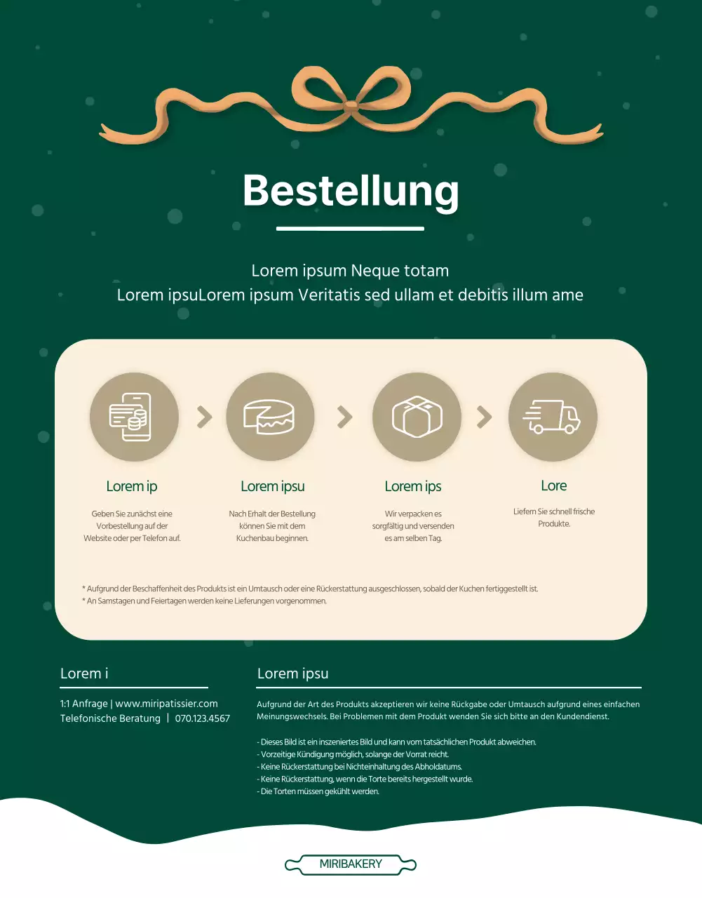 Grüner Winter Illustration Weihnachtskuchen Personalisierung Feiertag Abendessen Detailseite