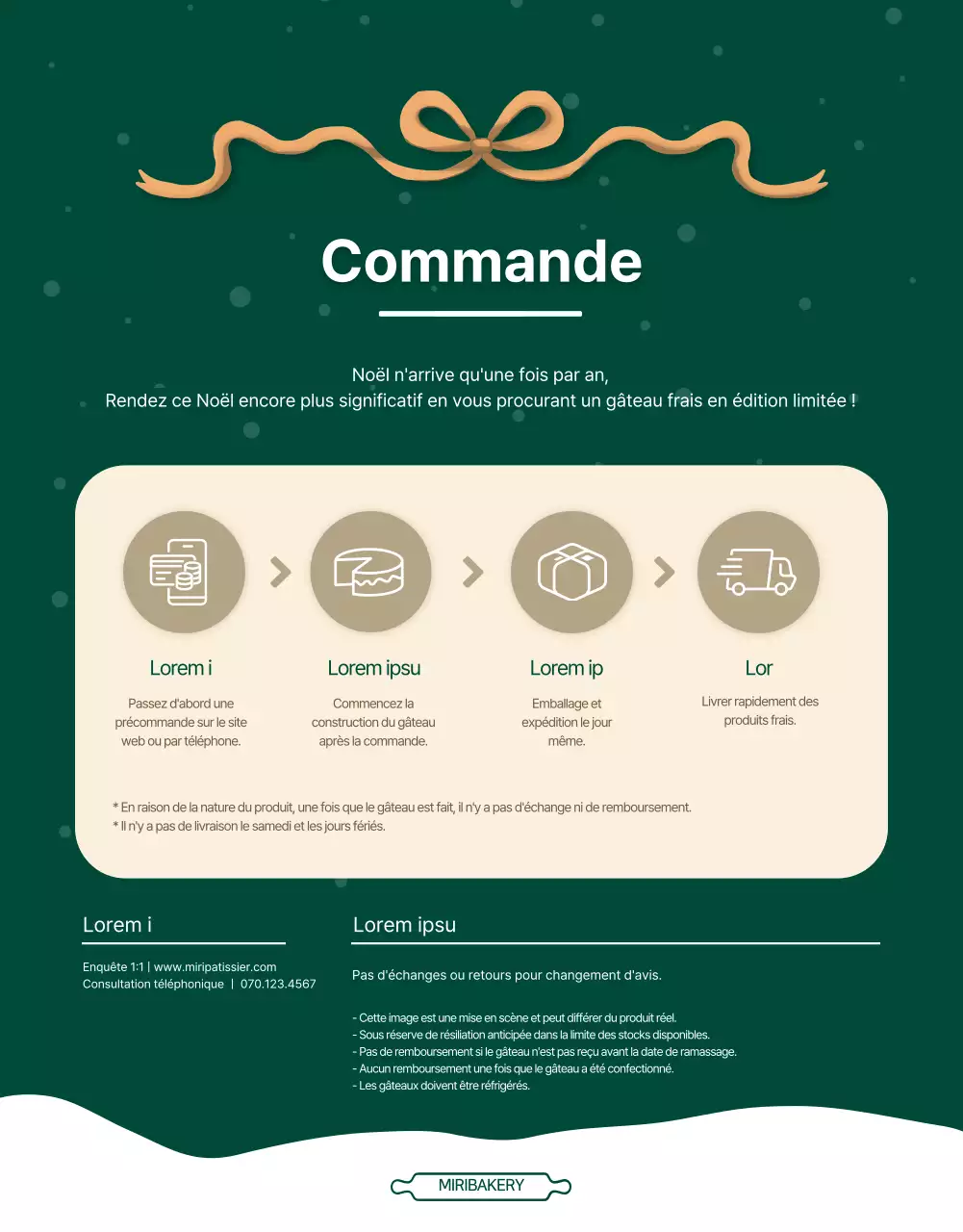 Illustration verte de l'hiver Personnalisation du gâteau de Noël Dîner de fête Page détaillée