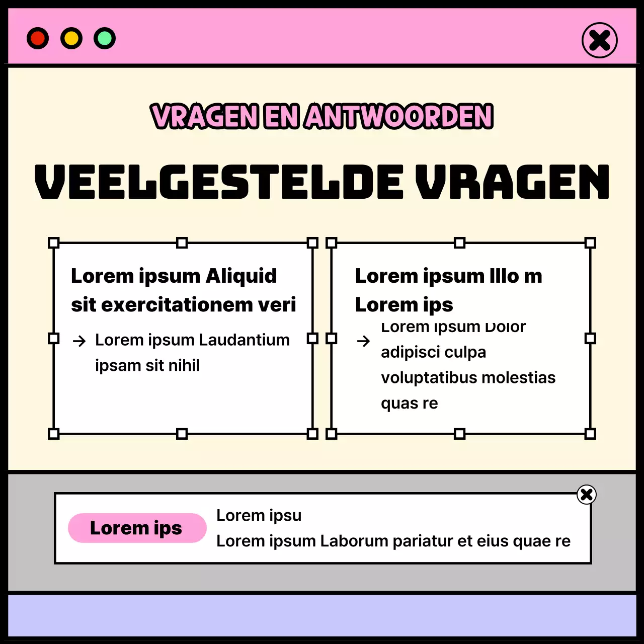 Thema studentenleven met roze en paars raamconcept