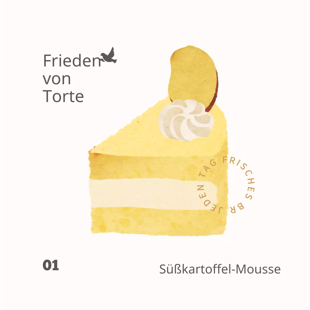 Illustrierte Süßkartoffel-Dessert-Aufkleber