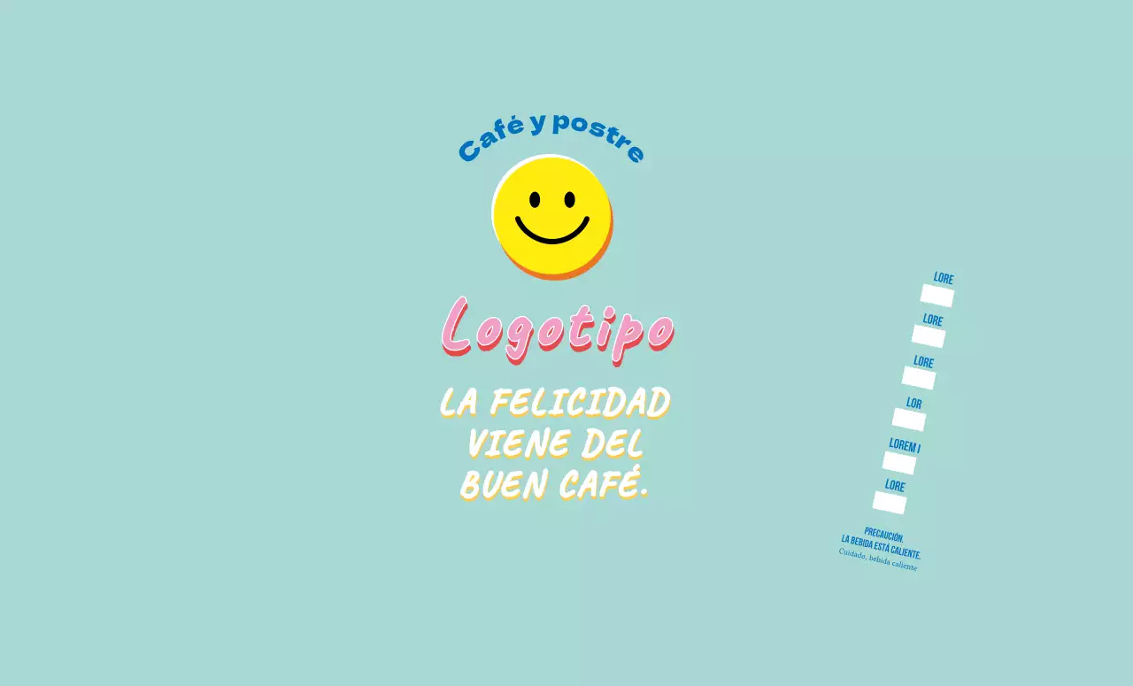 Azul linda ilustración Lettering Cafe