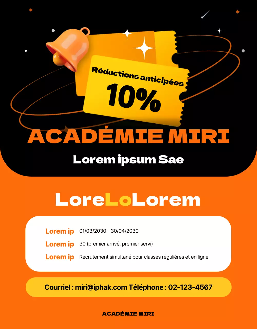 Un concept d'espace extra-atmosphérique avec des accents d'orange introduisant une école de transfert unique et amusante.