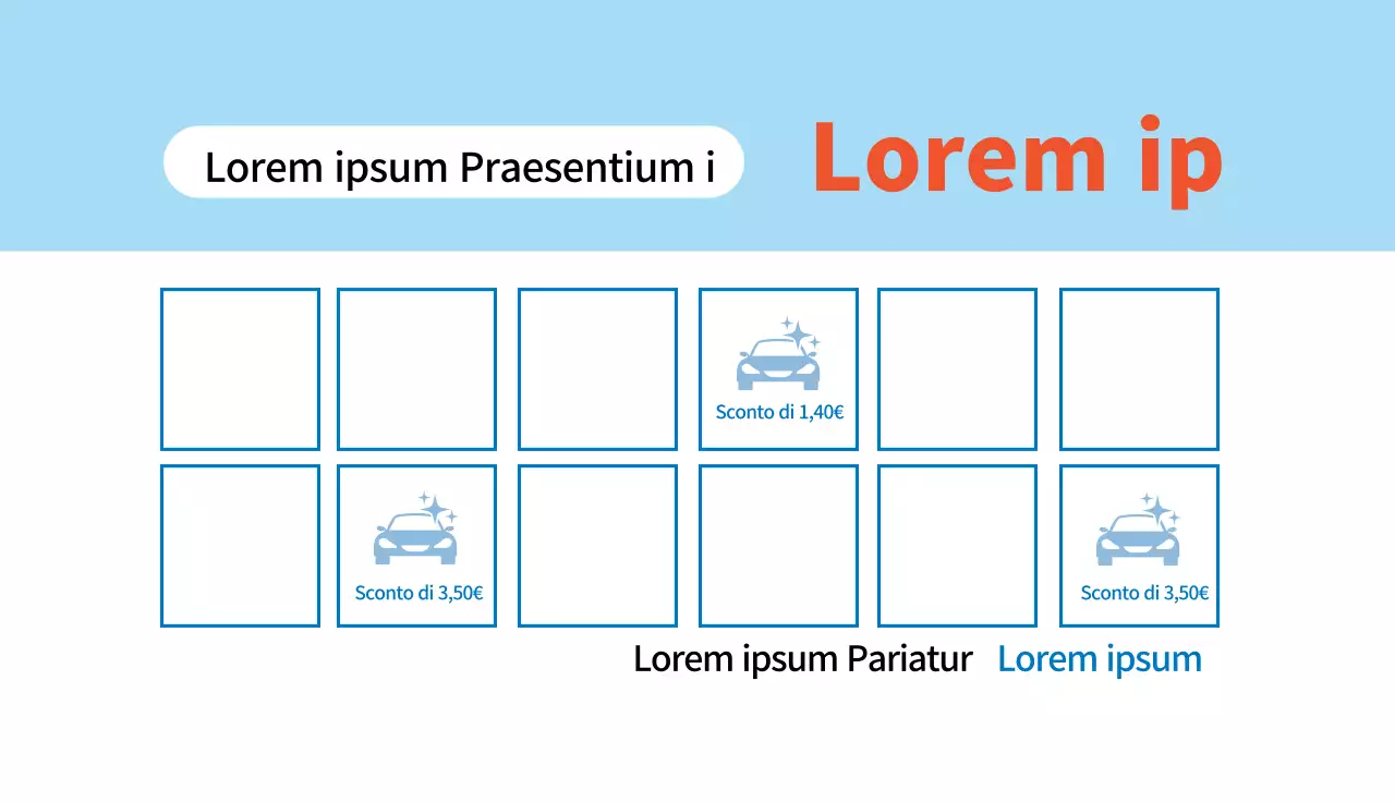 Illustrazione blu del buono per l'autolavaggio
