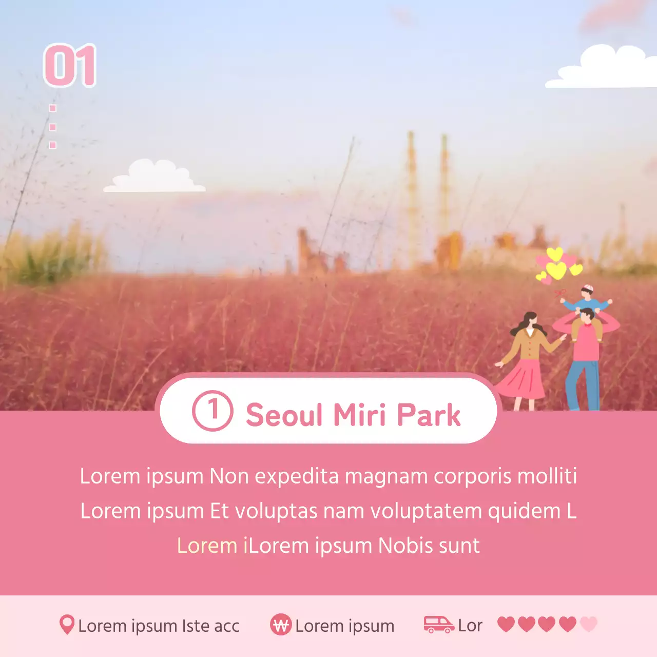 Rosa Mumie Attraktionen cardnews Design in Rosa