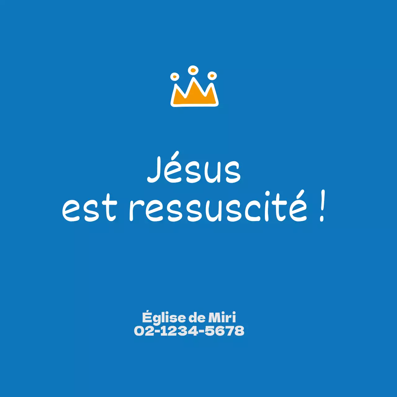 Autocollant circulaire de l'église de Pâques bleu Neat