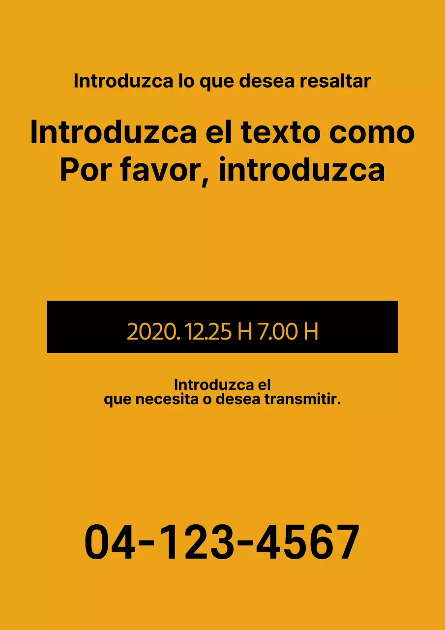 Contenidos sencillos en naranja y negro