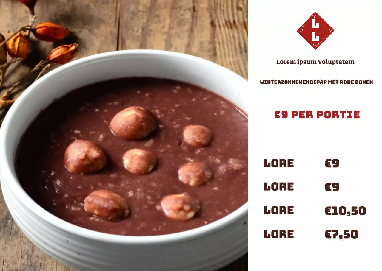 Eenvoudige opmaak Tongsan's rode bonenpasta menu