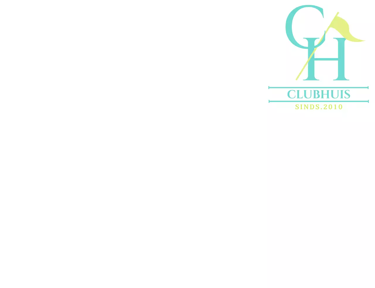 Een eenvoudig, stijlvol ontwerp voor golfclubleden in mint en chartreuse.