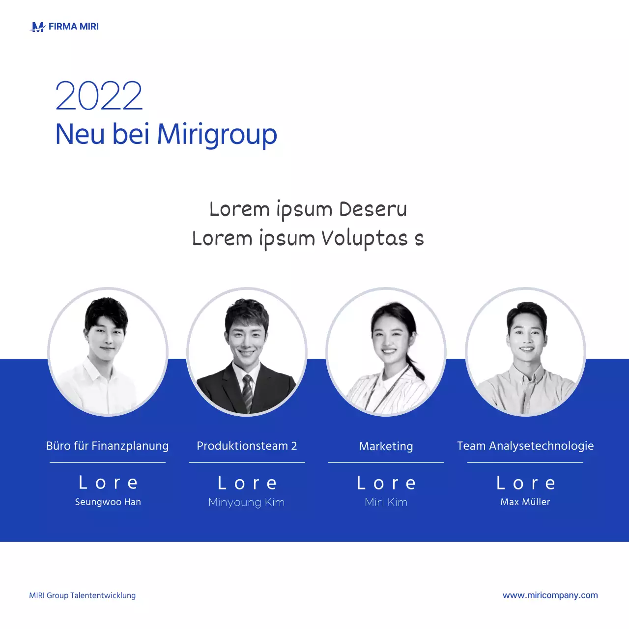 Blaue Visitenkarte News