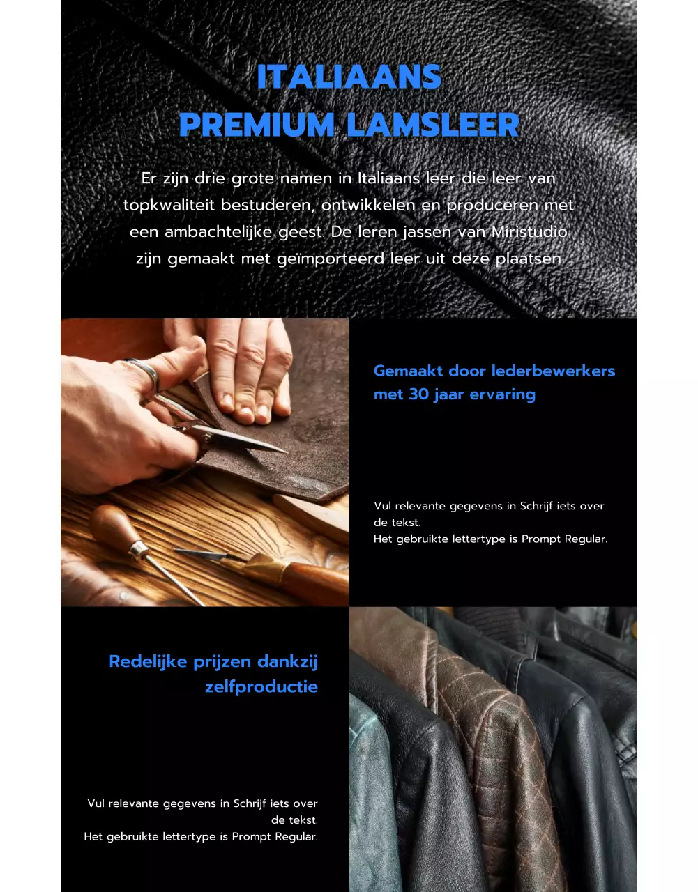 Leren jassen winkel met zwart en blauw beeld