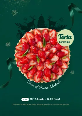 Elegante volantino promozionale di preordine di dolci natalizi in verde