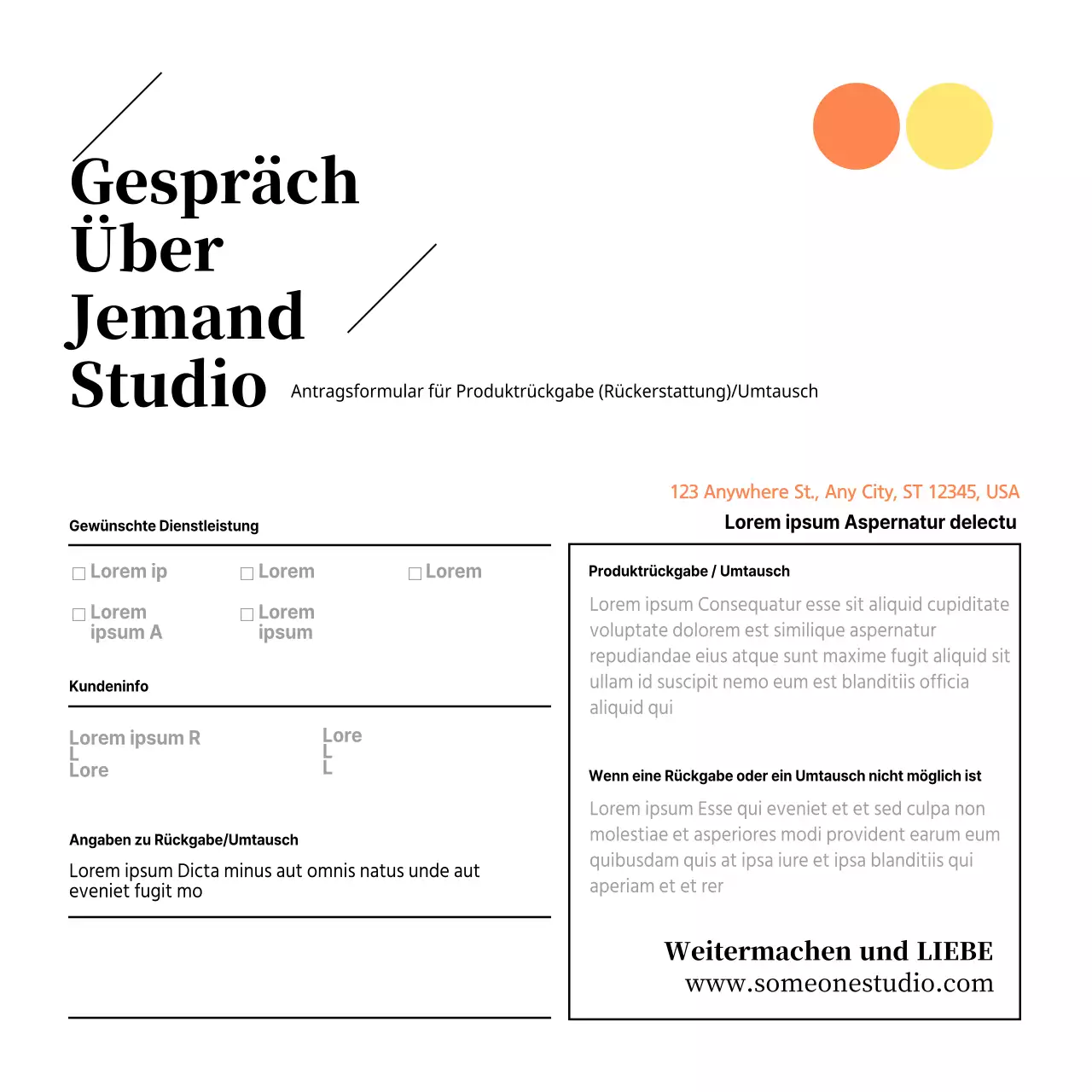 Postkarte eines Einkaufszentrums in rosa Marmortönen