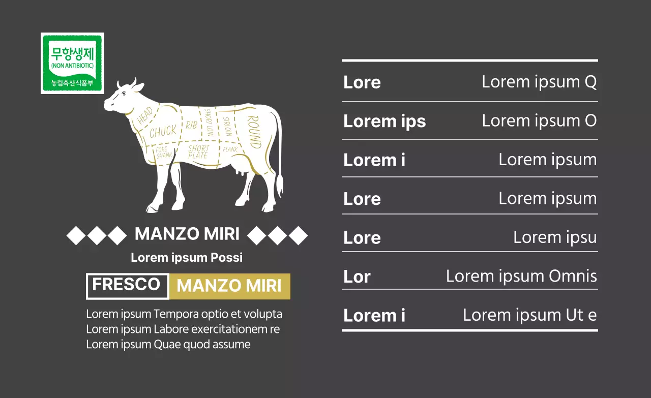 Etichette di carne con icona parziale nera