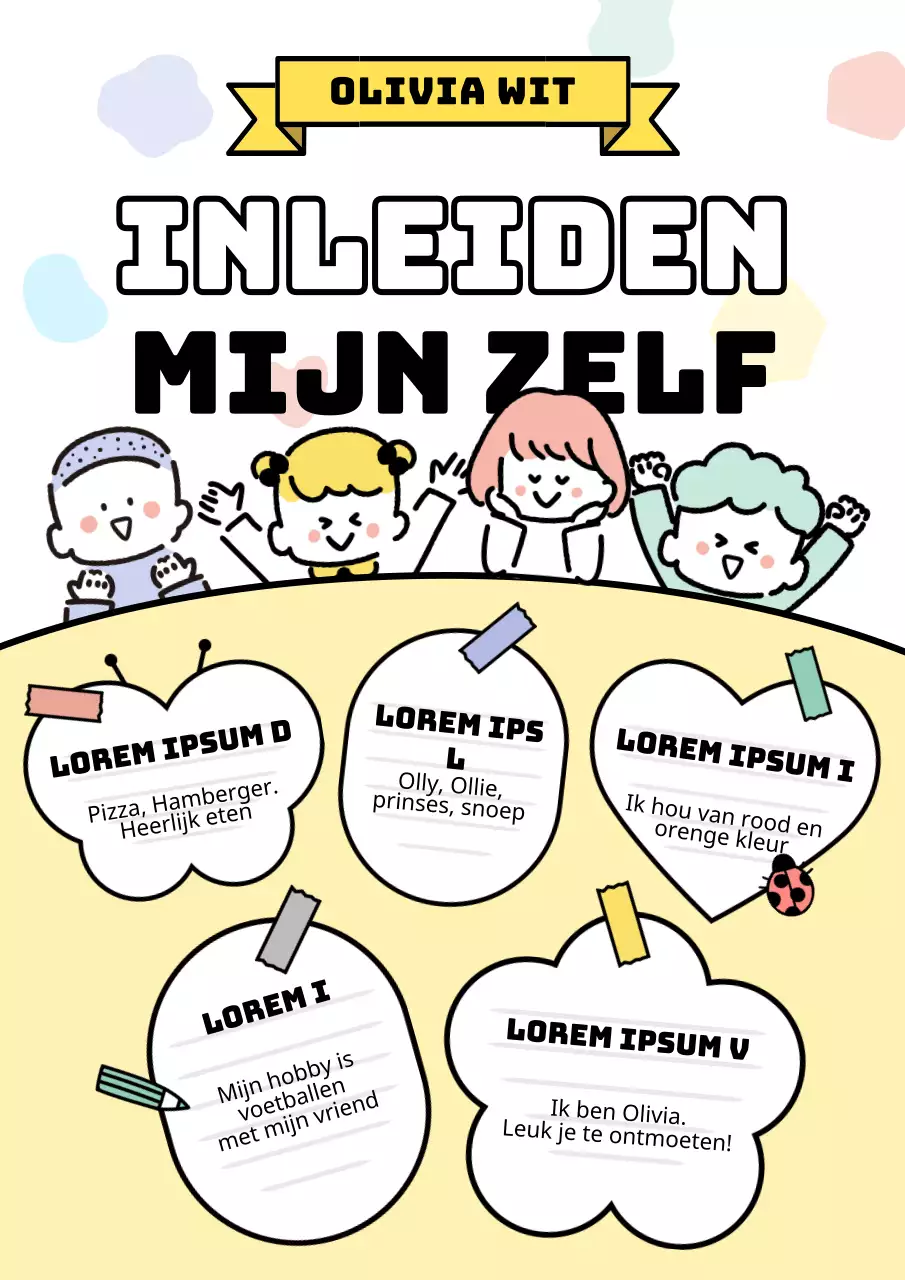 Schattig geel en wit kind bio concept