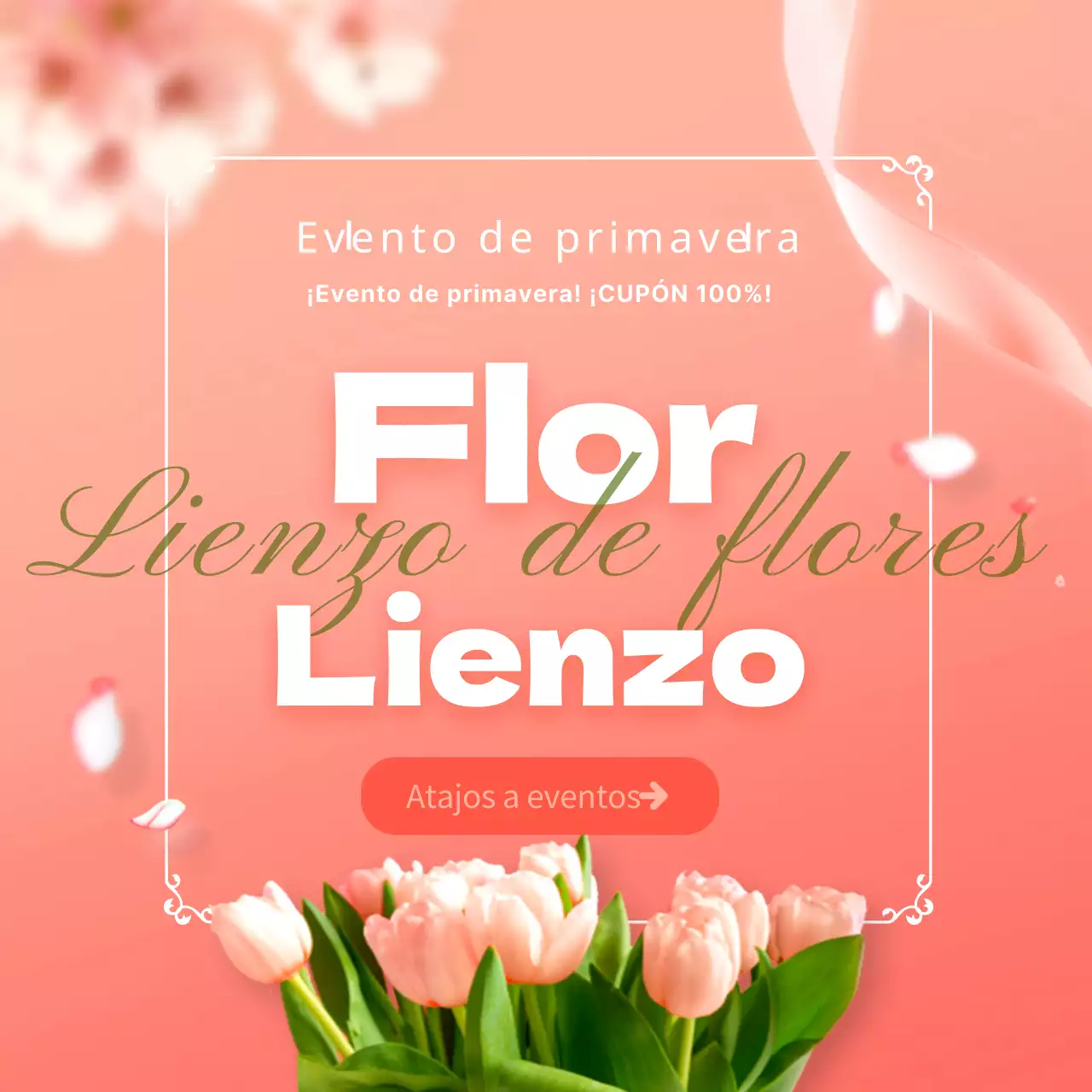 Diseño floral rosa y brillante para eventos