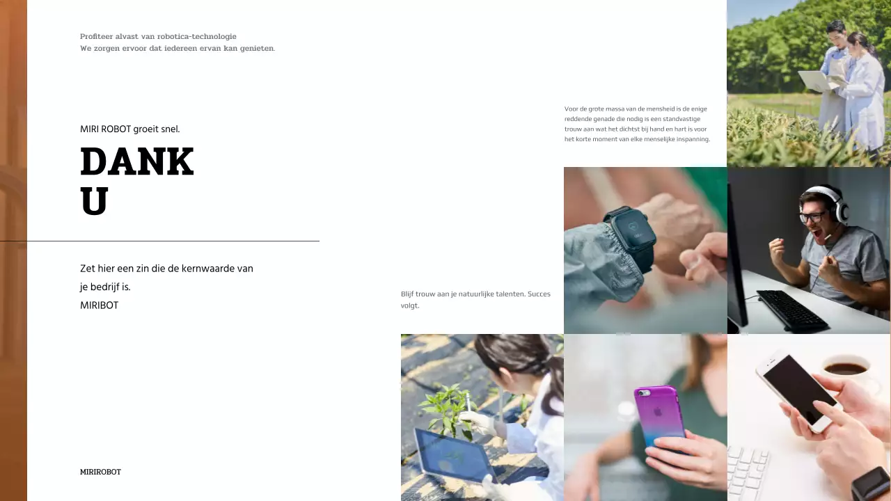 Bruine en witte robotpresentatie