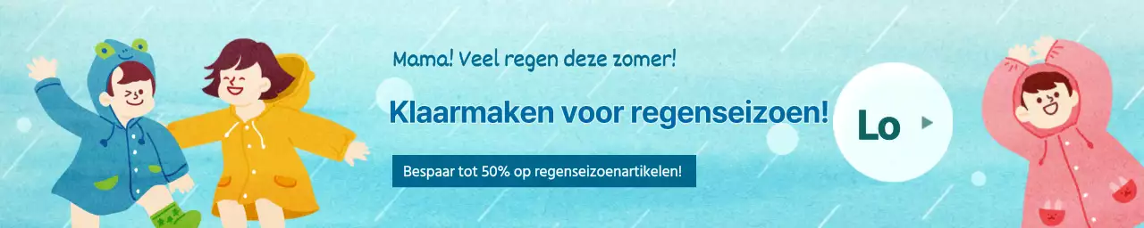 Voorbereiding op het regenseizoen met een schattig illustratieconcept in lichtblauw