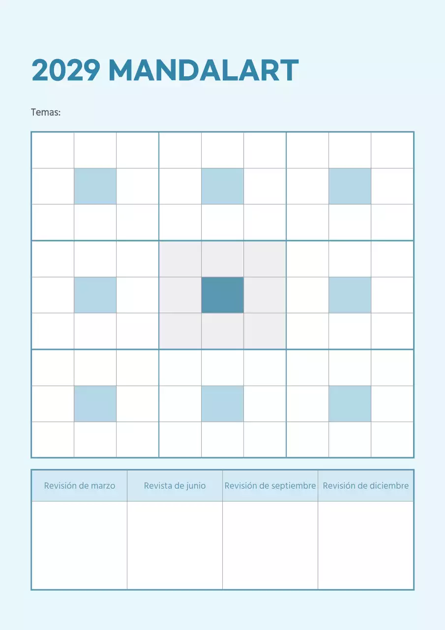 Un mandala sencillo en azul claro y blanco