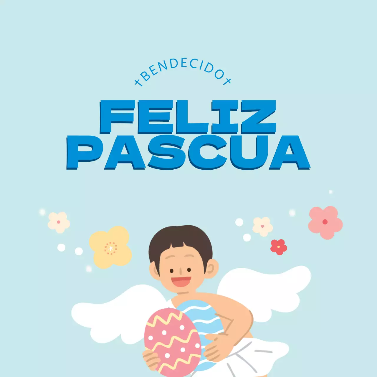 Azul ilustración linda iglesia etiquetas de Pascua