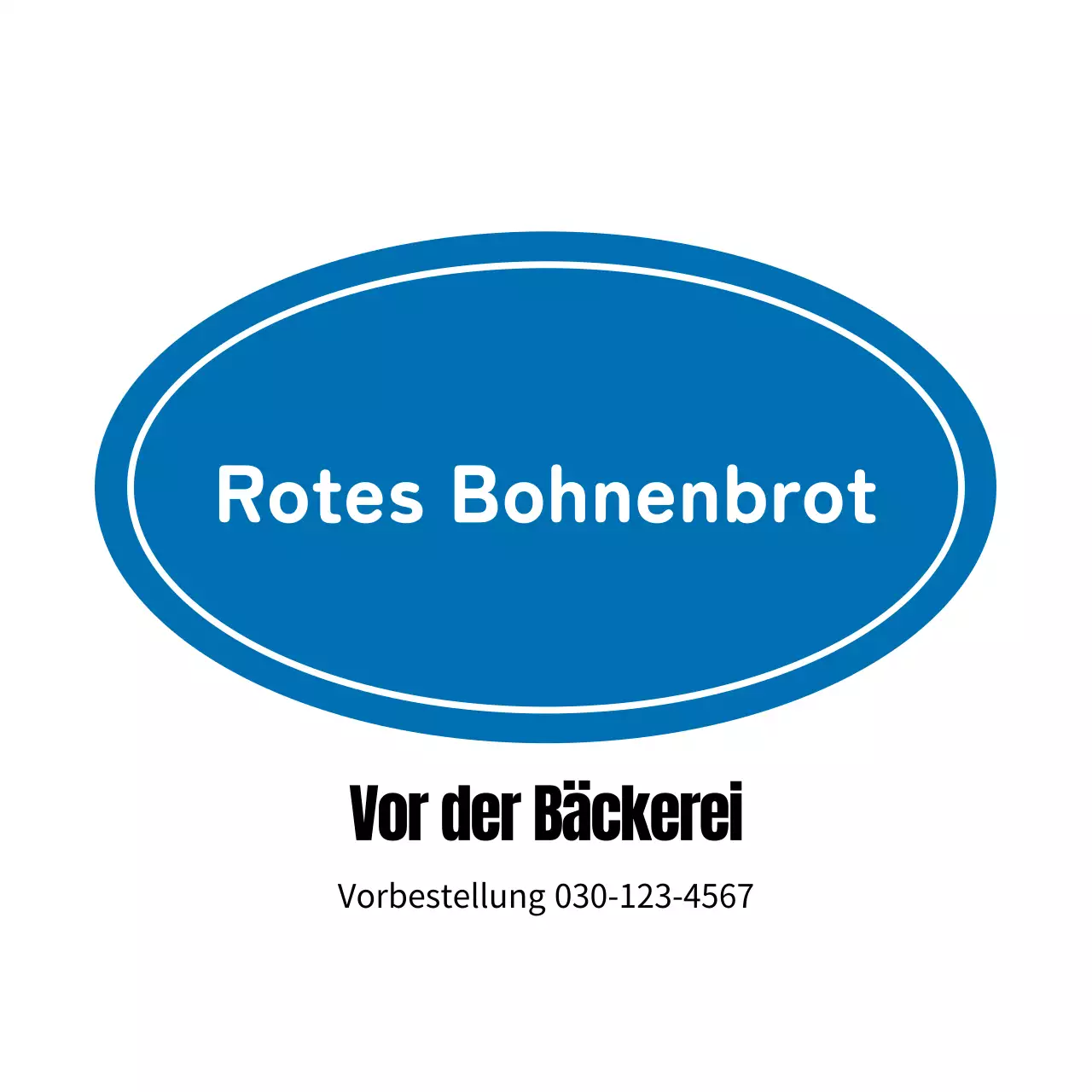 Blaue Bäckerei-Aufkleber