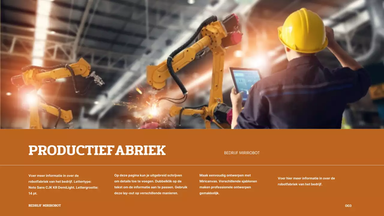 Bruine en witte robotpresentatie