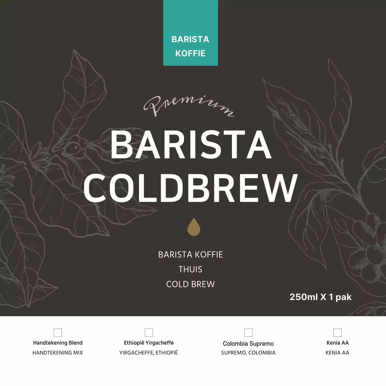 Brown Bean Illustratie Café Product Ansichtkaart