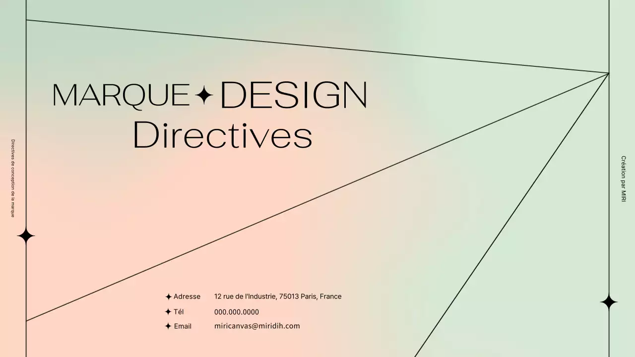 Lignes directrices simples pour la conception d'une marque avec un motif de lignes noires sur un fond pastel