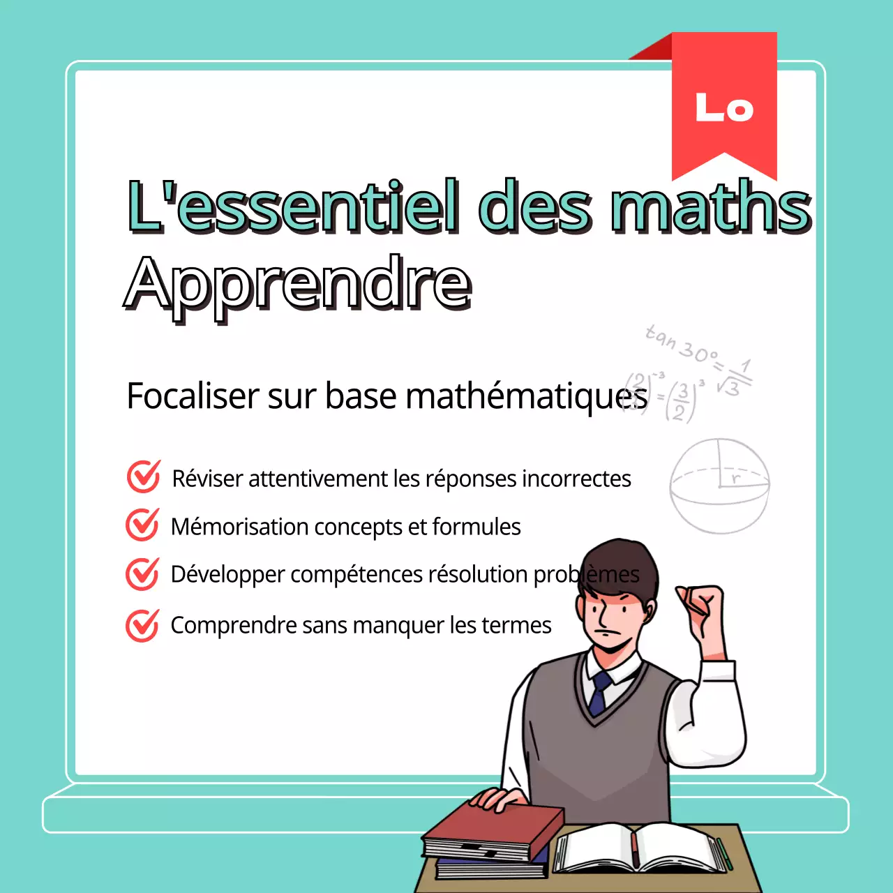 Illustration bleue Clés pour les matières de l'étape 3TIPS