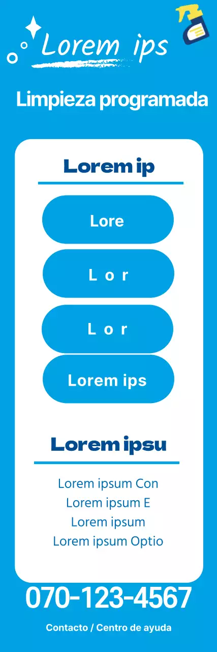 Ilustración azul para promocionar un servicio de limpieza