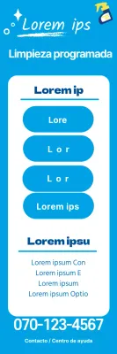 Ilustración azul para promocionar un servicio de limpieza