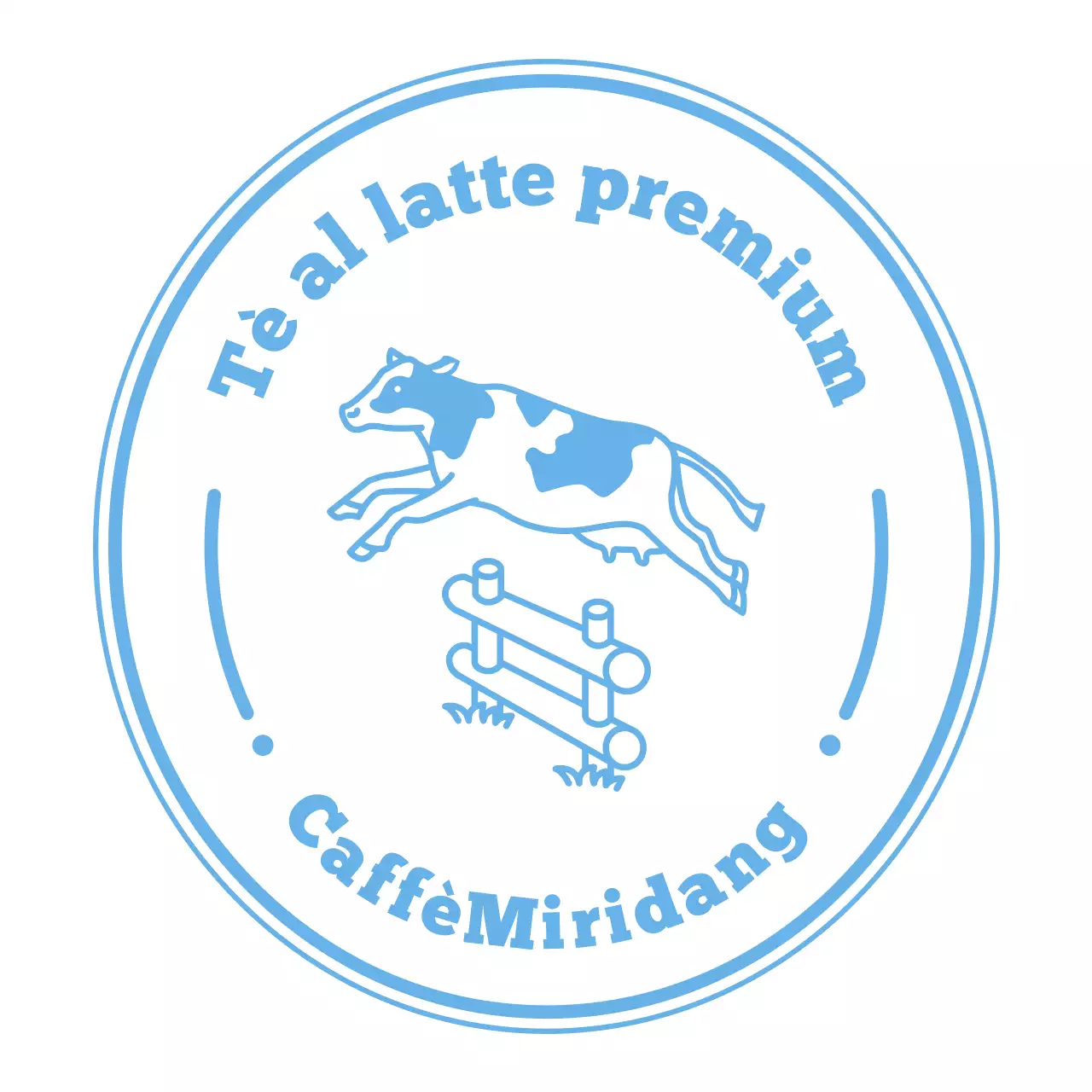 Logo del milk ranch in stile vintage in azzurro