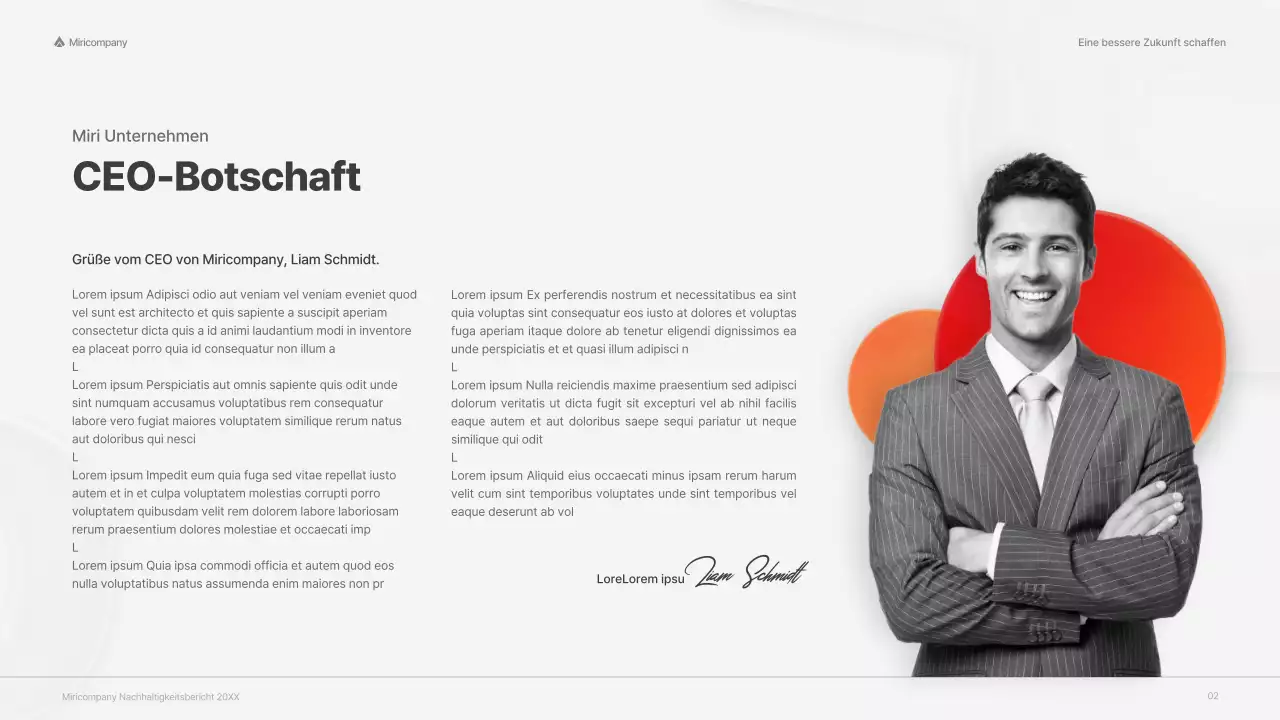 ESG-Unternehmensbericht mit rotem, buntem Konzept