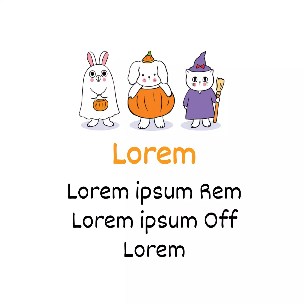 Oranje schattige illustratie Halloween kleuterschool promotie