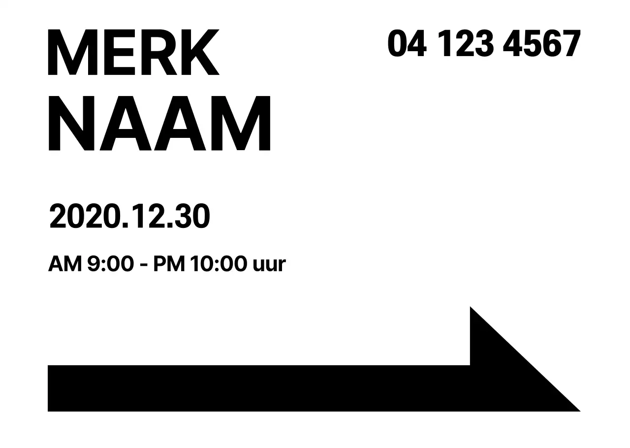 Eenvoudige richtingborden in zwart