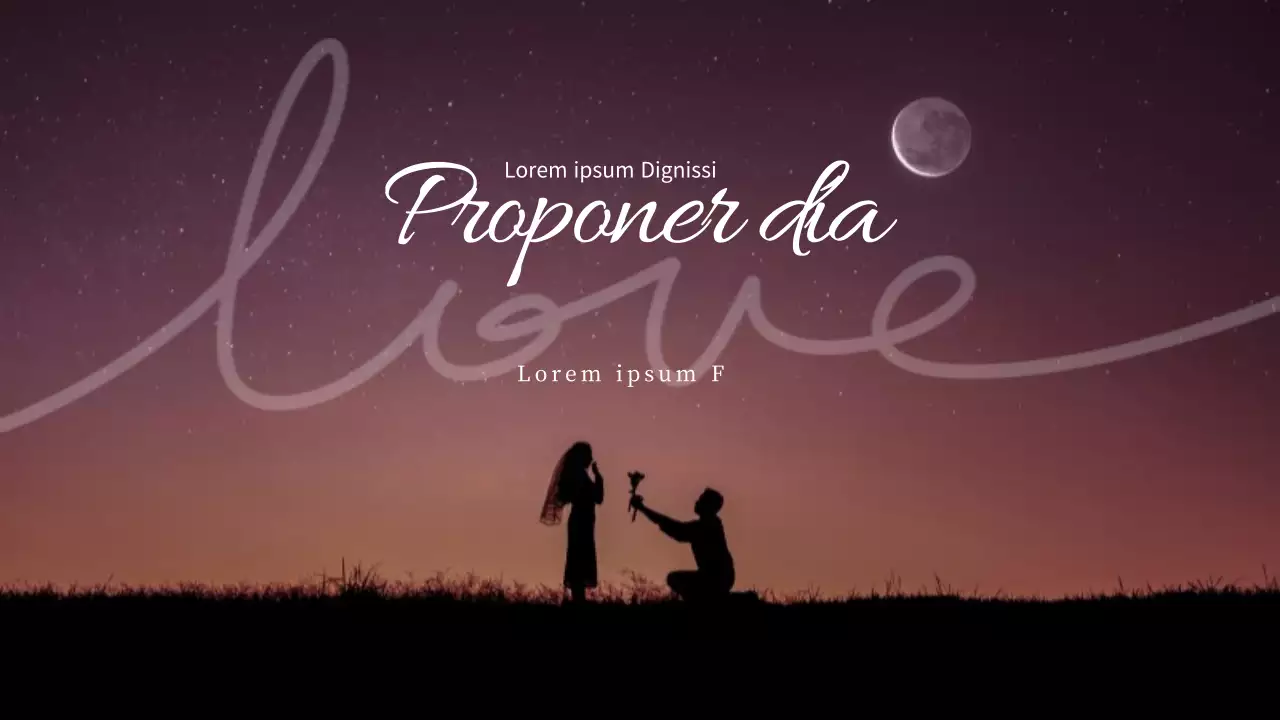 Gradiente púrpura Emocional silueta luz de la luna Propuesta de boda vlog YouTube miniatura