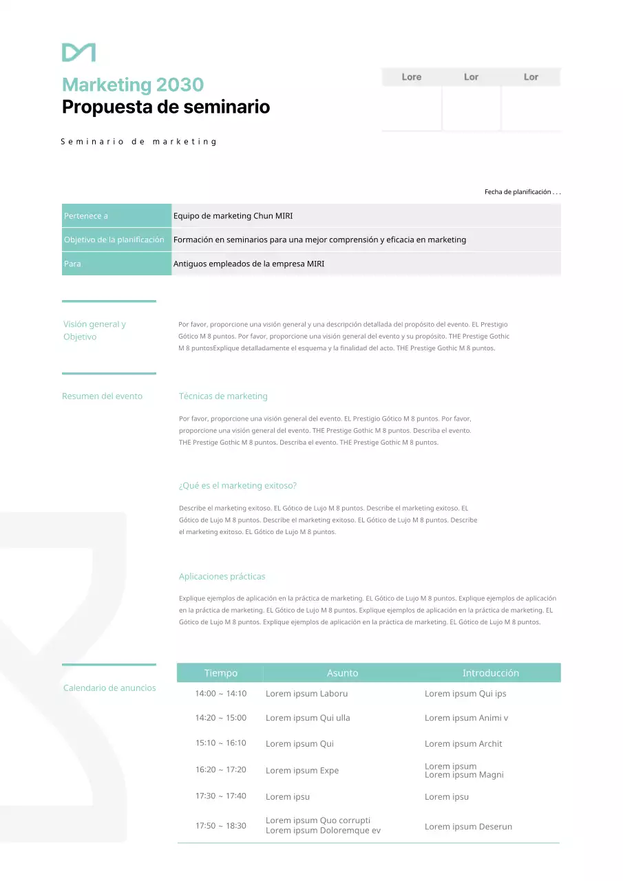 Propuesta de seminario en menta y gris