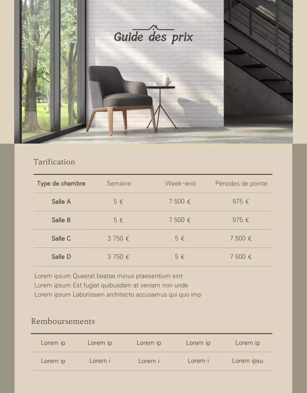 Comment réserver une pension photogénique brune et beige ?