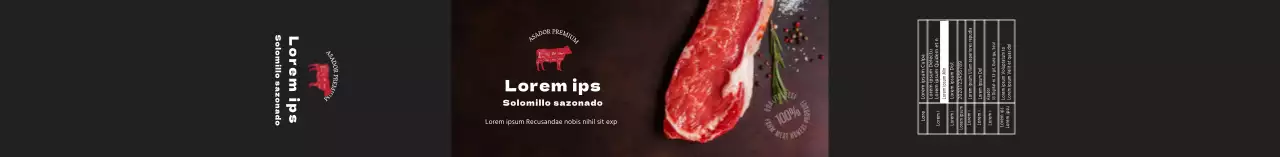 Etiquetas solomillo sazonador foto negra