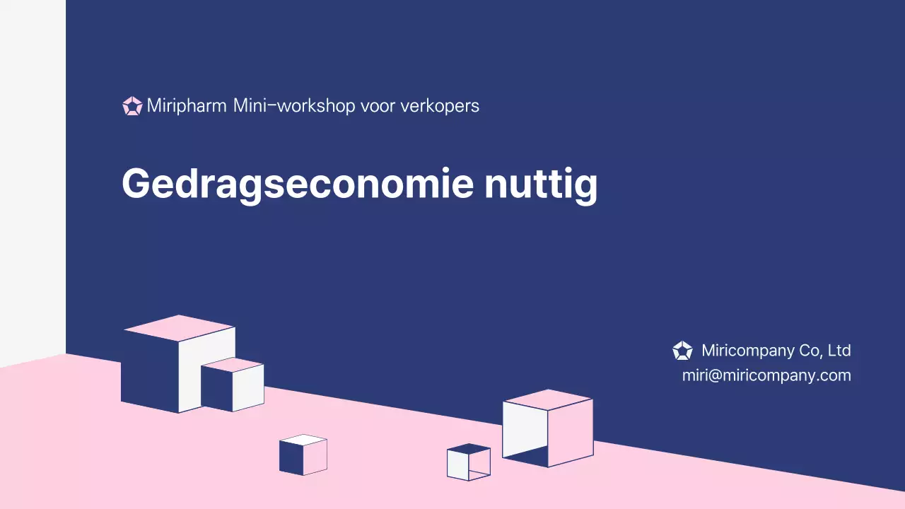 Gedragseconomie in het veld van de roze en marine verkooptraining presentatie