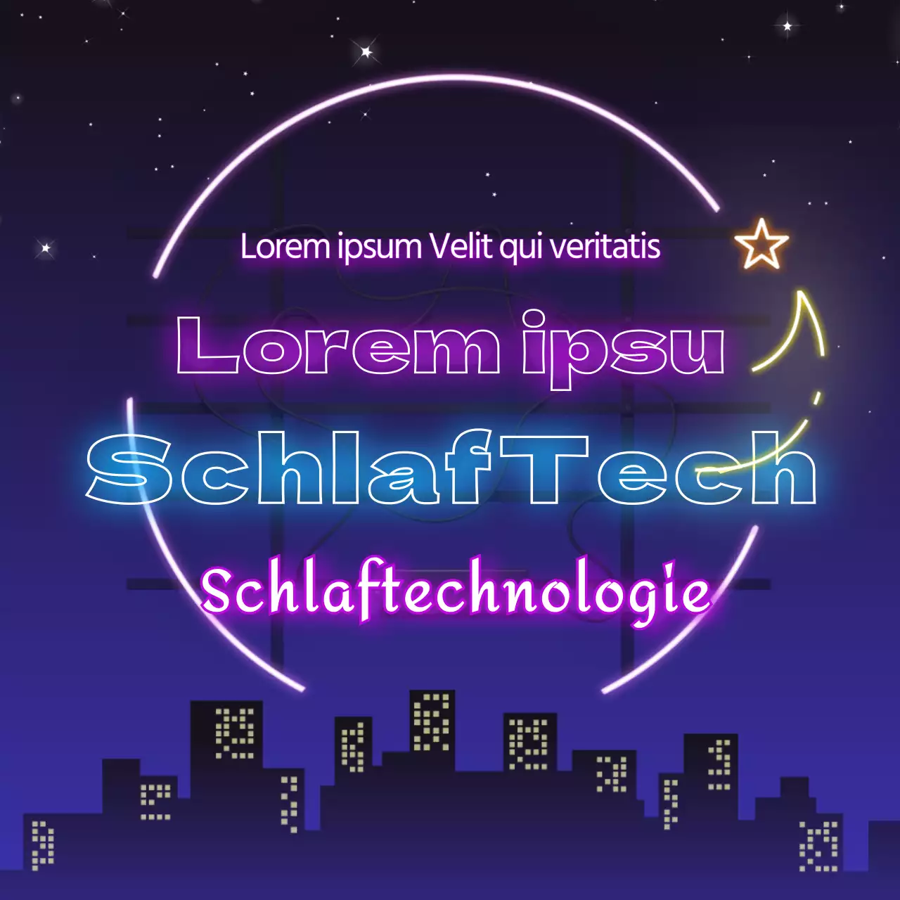 Providing Technologie Schlaf Tech Informationen für süßen Schlaf mit blauen Ton Neon-Schild Gefühl