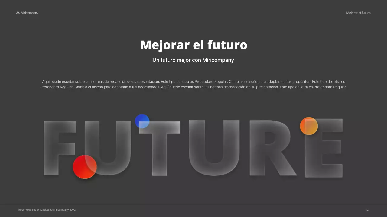 Informe ESG corporativo con un concepto rojo y colorido